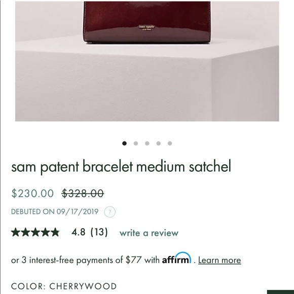 Kate ♠️ Spade Sam Patent Bracelet Medium Satchel! - Picture 9 of 14